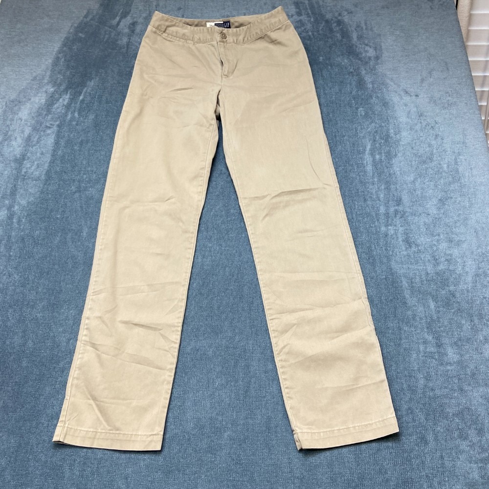 Gap Pants Womens 2L Beige Cotton Non Stretch Low Rise Straight Leg Everyday Wear